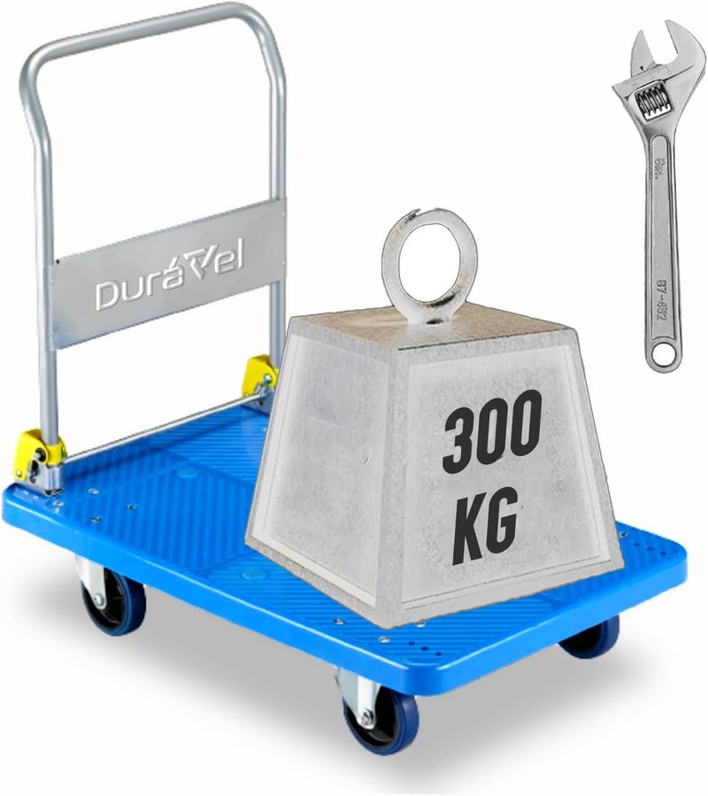 Duravel Heavy Duty Platform Trolley with 360 Degree Swivel Wheels - 300 KG Capacity - Image 1